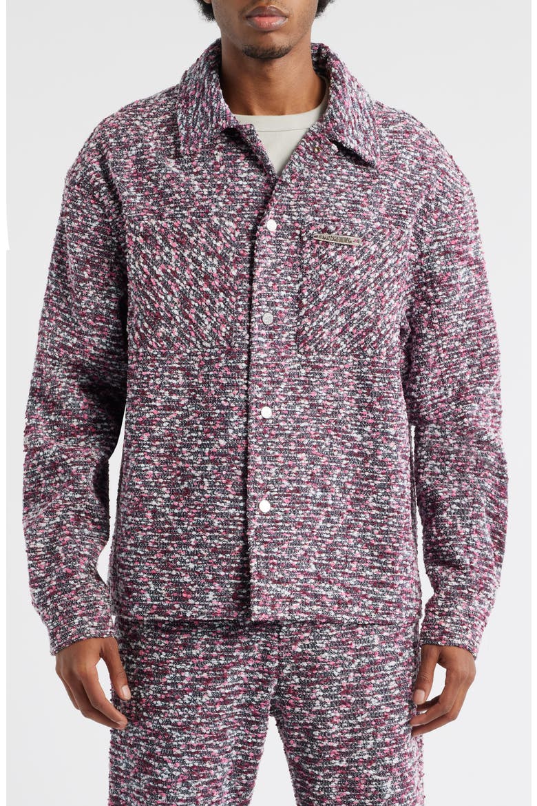 Tweed Snap-Up Jacket, Alternate, color, PINK MULTI