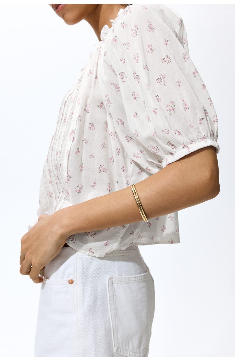 H&M Blouse with pintucks, Main, color, White/Floral