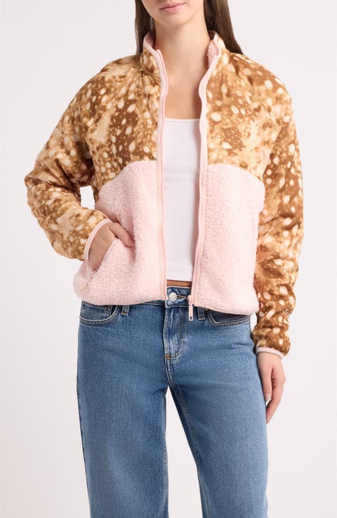 Macie Fawn Print Fleece Jacket