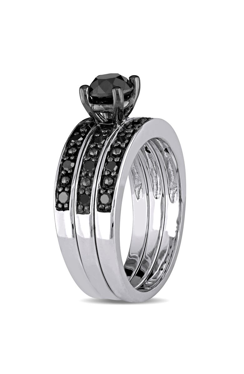 Julianna B. Black Diamond 3-Piece Bridal Ring Set, Alternate, color, Diamond