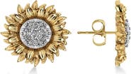 ALLUREZ Diamond Sunflower Shaped Earrings 14k
