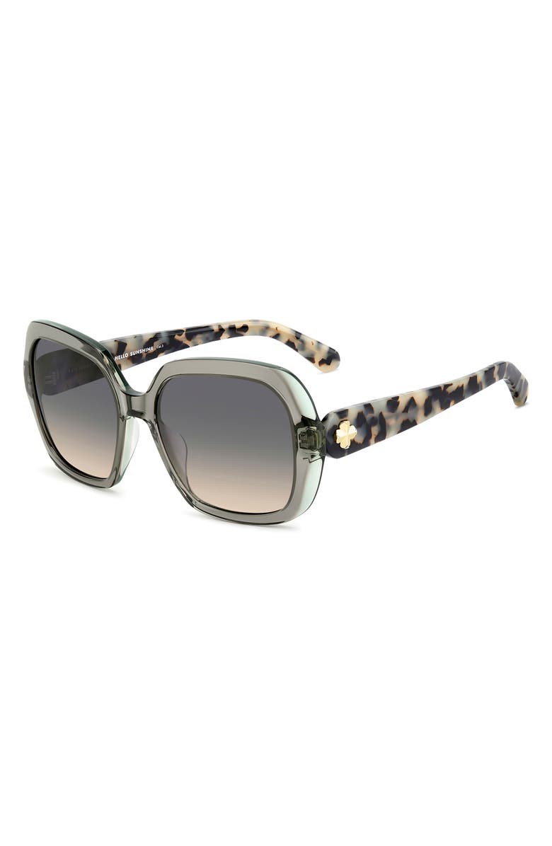 Kate Spade New York norina 57mm gradient square sunglasses, Alternate, color, Crystal Grey/ Greybrown Ds