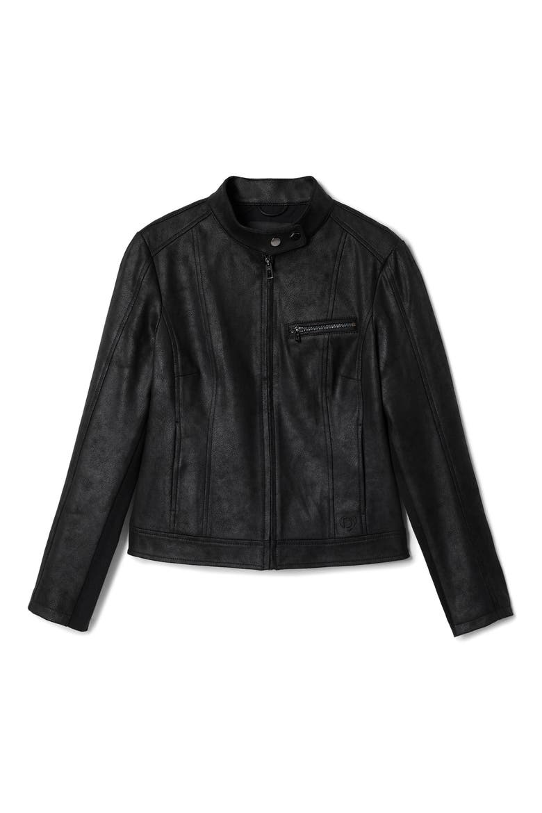 Munich Faux Leather Moto Jacket, Alternate, color, BLACK