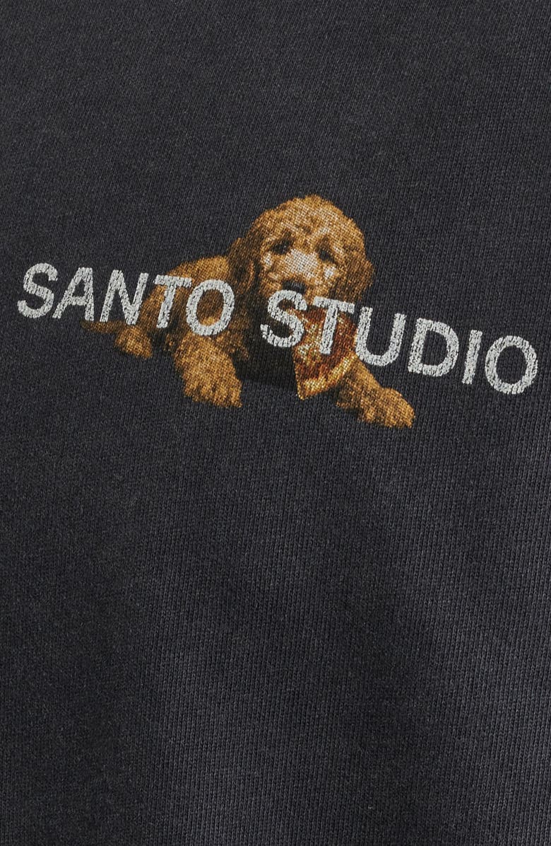 SANTO STUDIO Pizza Thug Cotton Graphic T-Shirt, Alternate, color, Black Fade