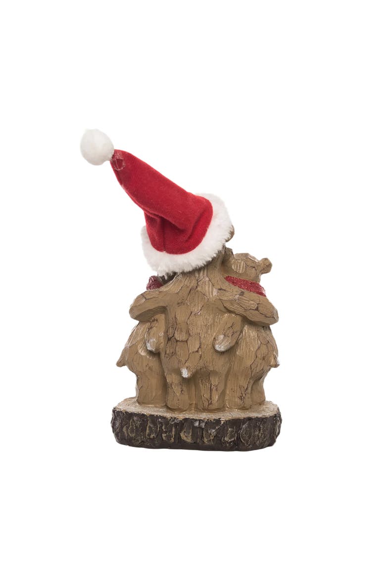 Multicolor Christmas Woodland Bear Figurine Decorative Resin, Alternate, color, Multicolored