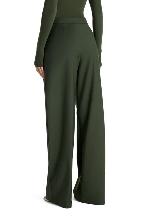Naked Wardrobe High Waist Wide Leg Pants In Green