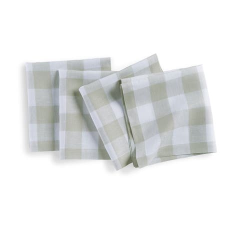 Linen Dinner Napkins - Buffalo Check, 20" x 20"