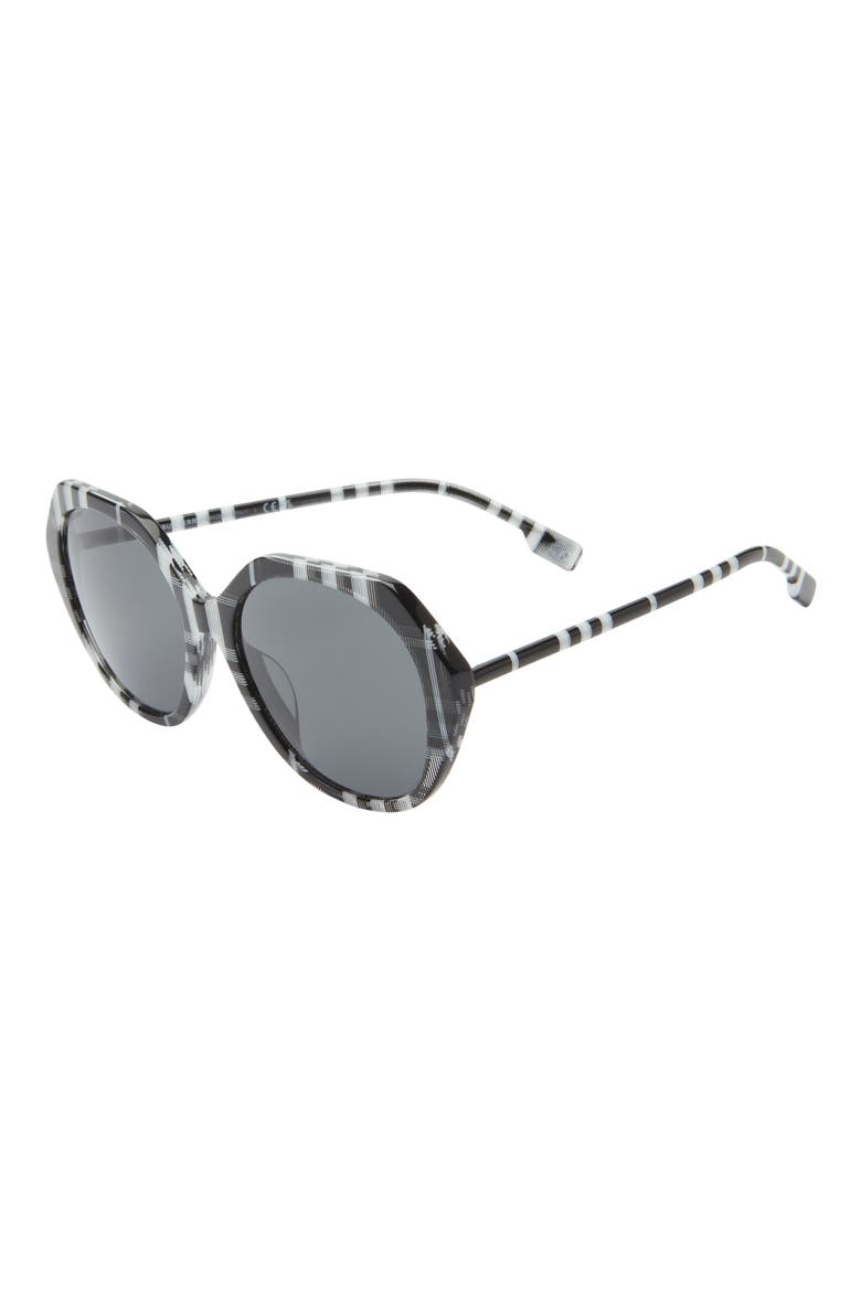 57mm Irregular Sunglasses, Alternate, color, DARK GREY