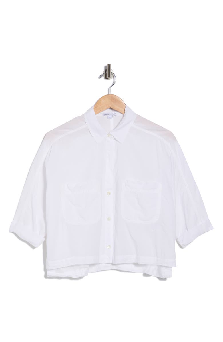 James Perse Lawn Cotton Crop Shirt, Main, color, White