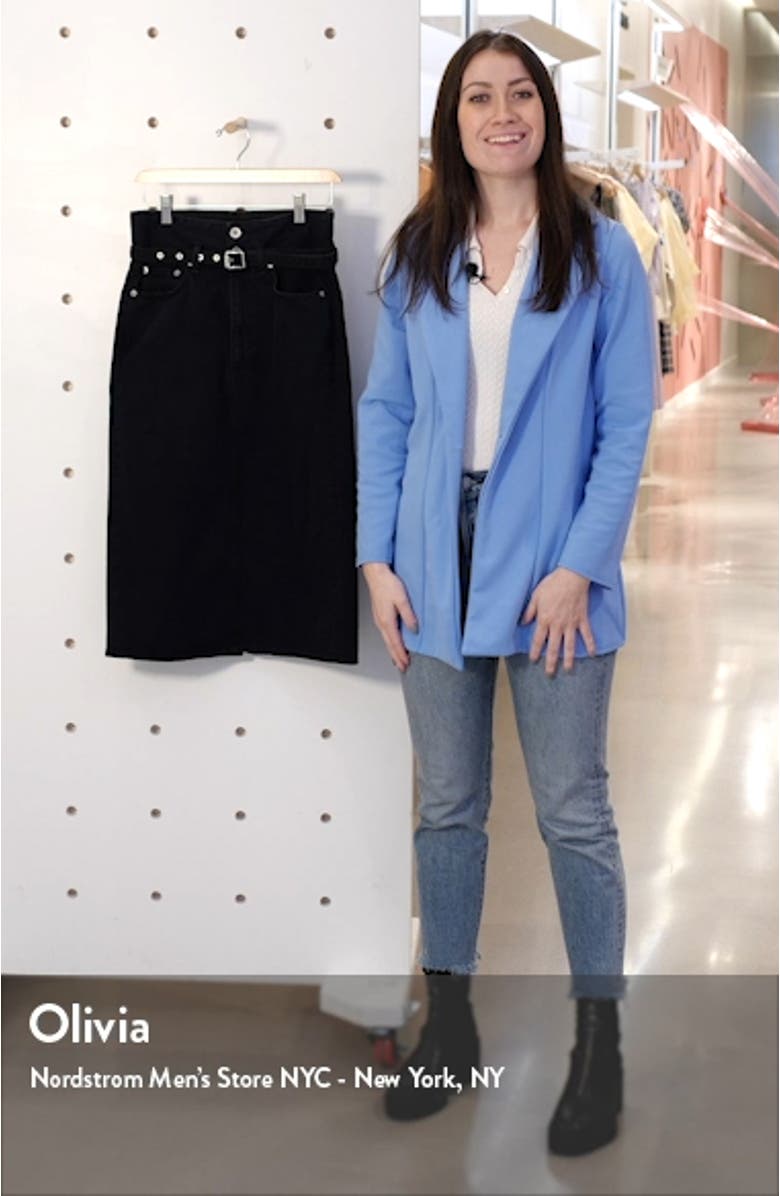 Paperbag Waist Denim Midi Skirt, sales video thumbnail