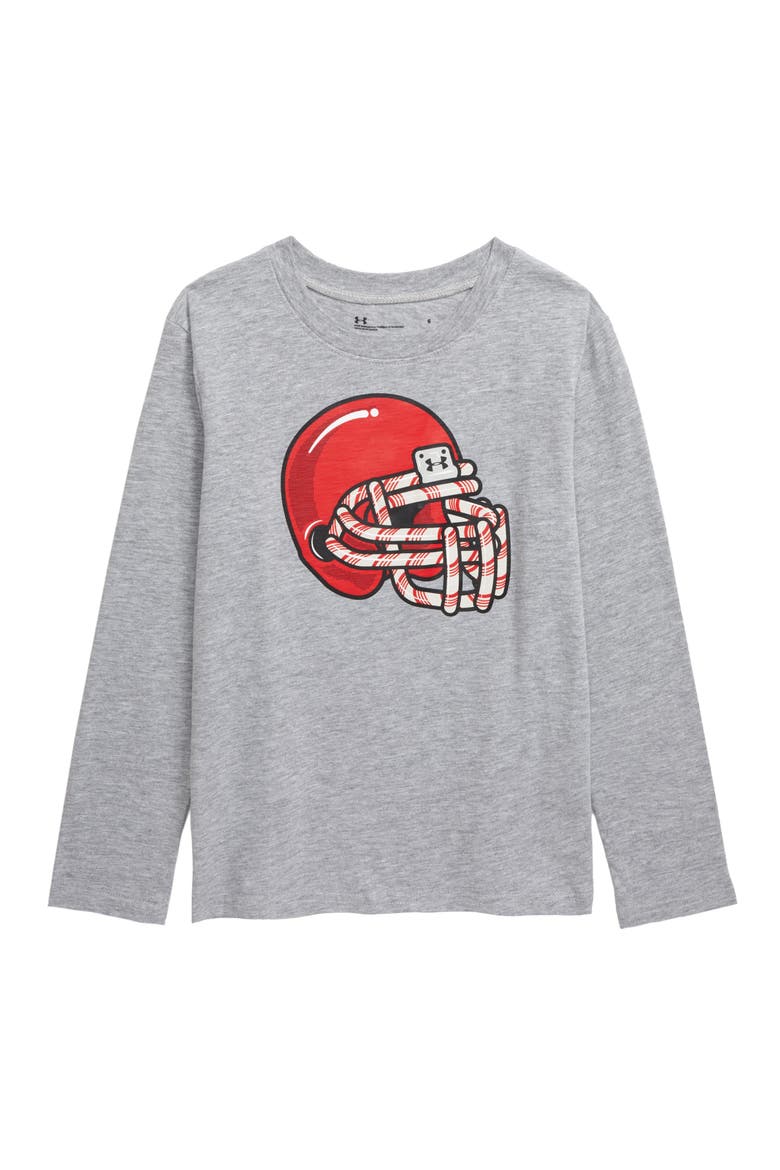 Candy Cane Football Scented T-Shirt, Main, color, MOD GRAY HEATHER