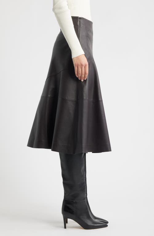 Hugo Boss Boss Sevani A-line Leather Skirt In Black