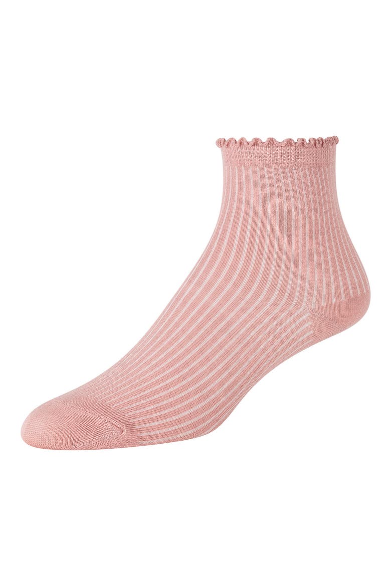 Assorted 3-Pack Ruffle Trim Crew Socks, Alternate, color, DARK GREEN
