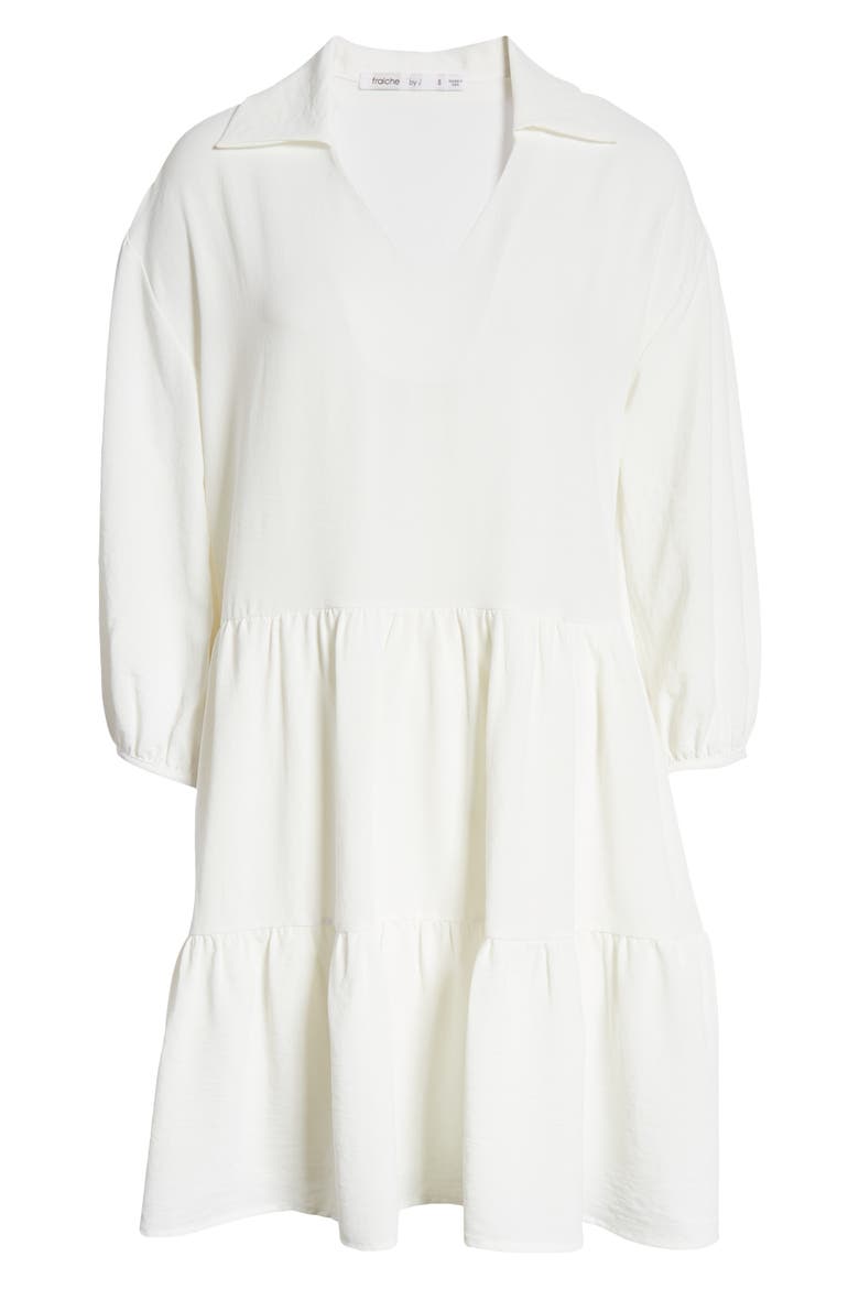 Tiered Long Sleeve Dress, Alternate, color, WHITE