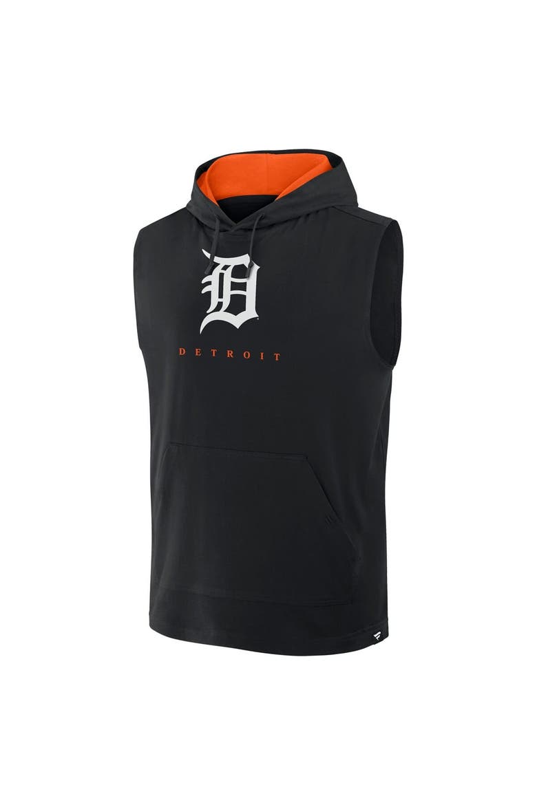 Men's Fanatics Black Detroit Tigers Fire Speed Sleeveless Pullover Hoodie, Alternate, color, Black