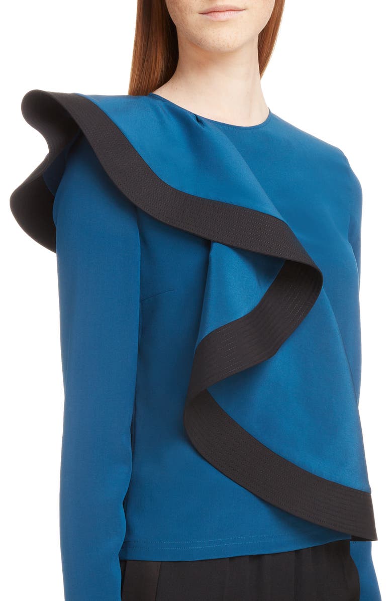 Givenchy Ruffle Detail Silk Blouse, Alternate, color, 