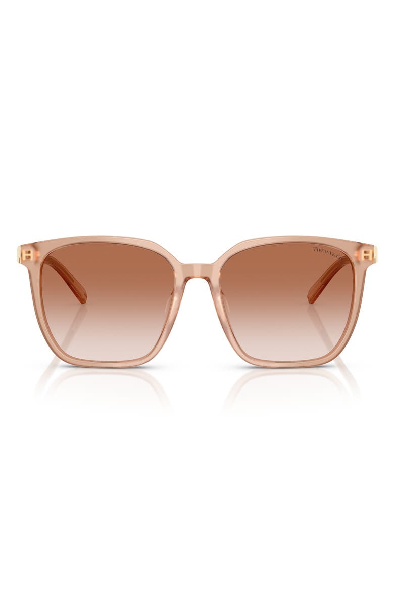 Tiffany & Co. 56mm Gradient Square Sunglasses, Main, color, Opal Nude / Pink Gradient