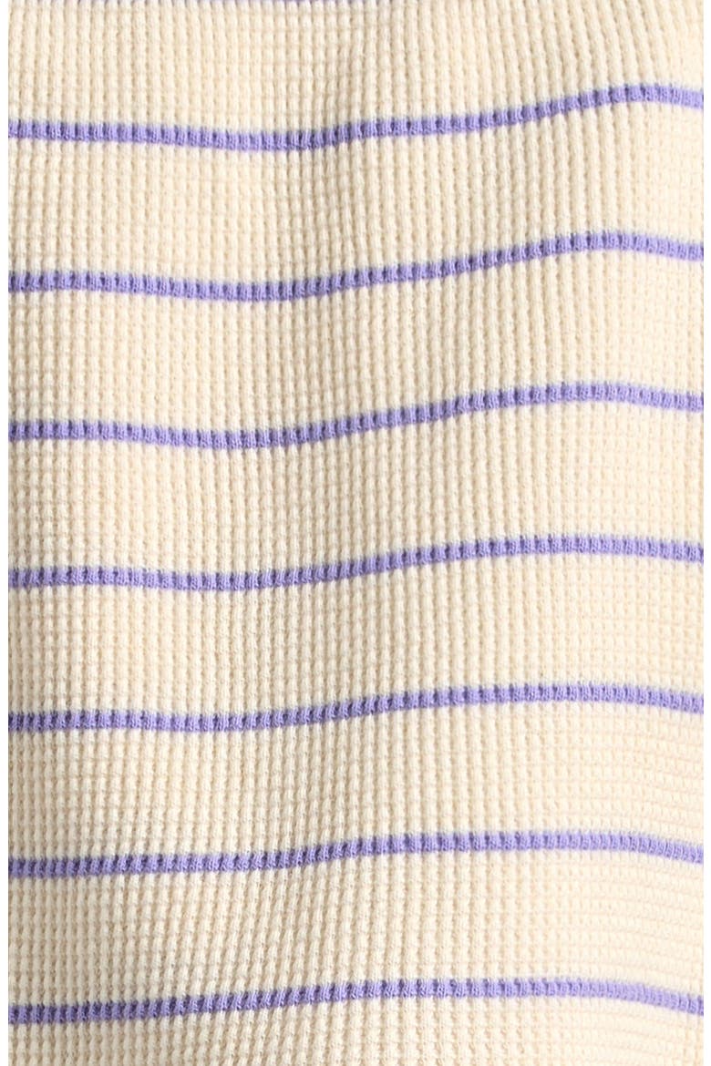 Waffle Knit Stripe Footed Pants, Alternate, color, OFF WHITE