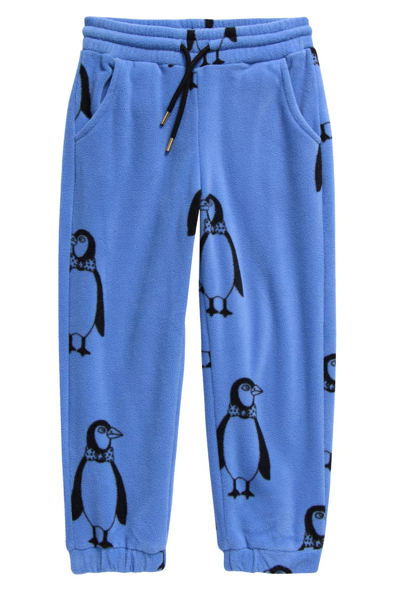 Kids' Penguin Print Polar Fleece Sweatpants, Main, color, BLUE