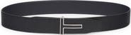 TOM FORD Logo Grained Leather Belt