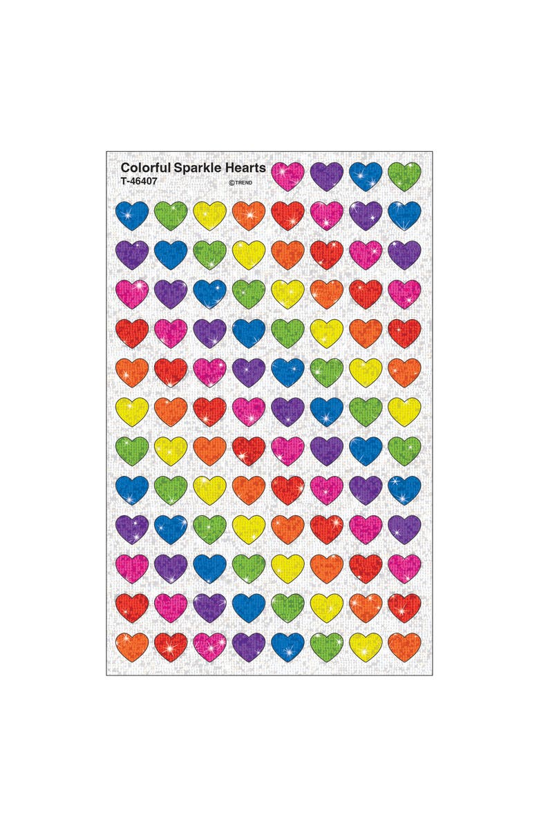 TREND SuperShapes Sparkle Hearts 1300 Count Sticker Pack, Alternate, color, Multicolored