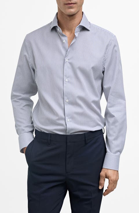 Thermoregulating Slim Fit Poplin Button-Up Shirt