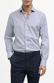 MANGO Thermoregulating Slim Fit Poplin Button-Up Shirt