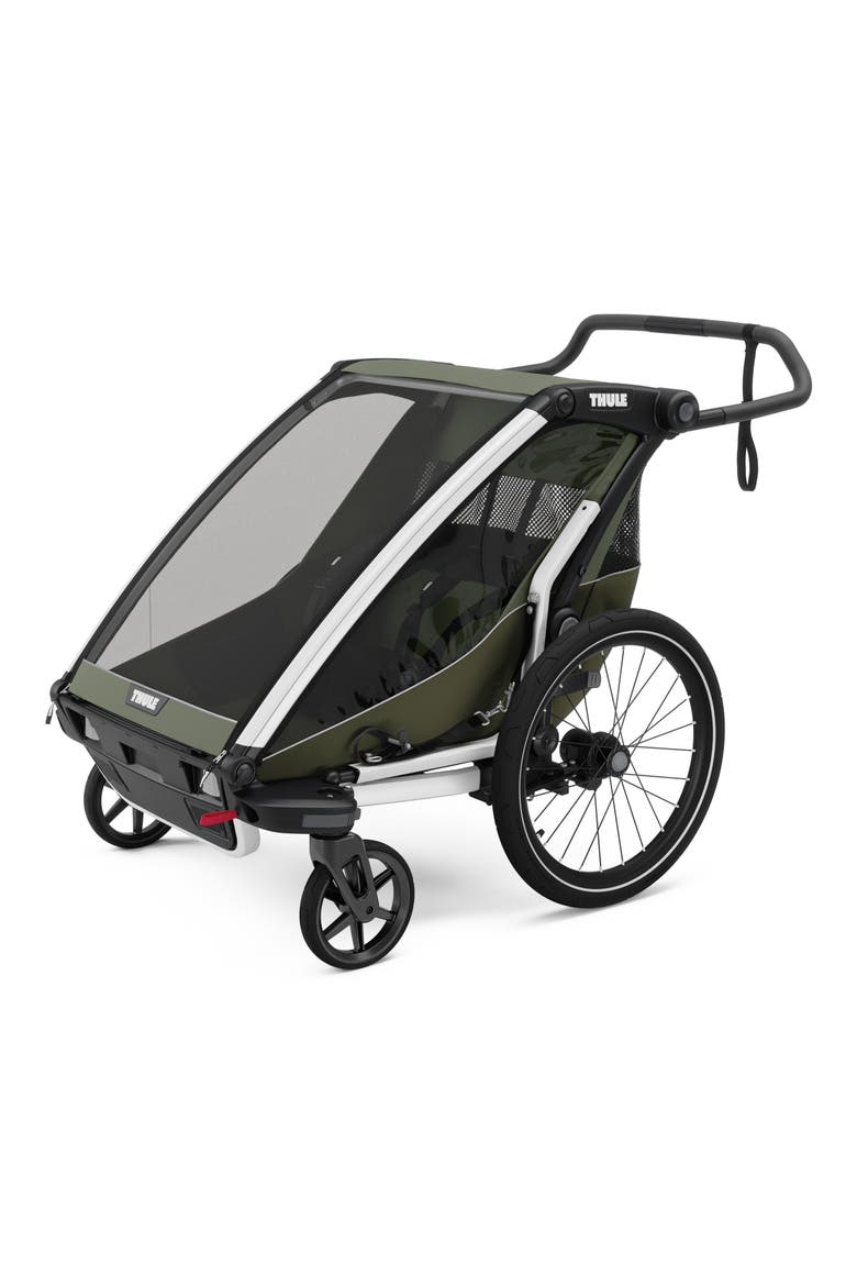 Chariot Lite Double Multisport Trailer with Jog Kit, Alternate, color, VINTAGE GREEN