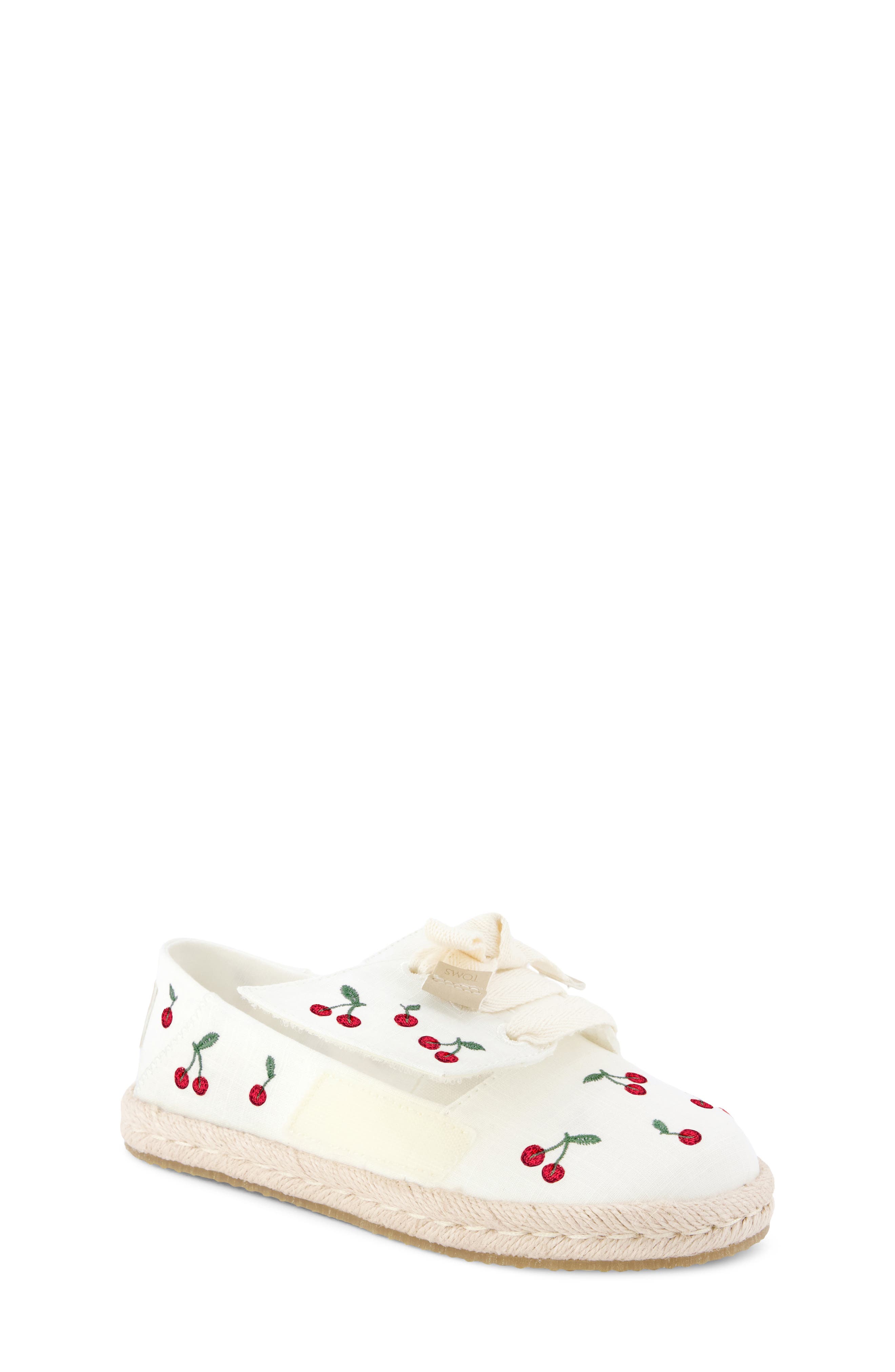 TOMS Kids' Carolina Espadrille Lace-Up Shoe, Alternate, color, Natural