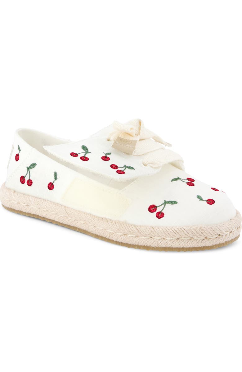 TOMS Kids' Carolina Espadrille Lace-Up Shoe, Alternate, color, Natural