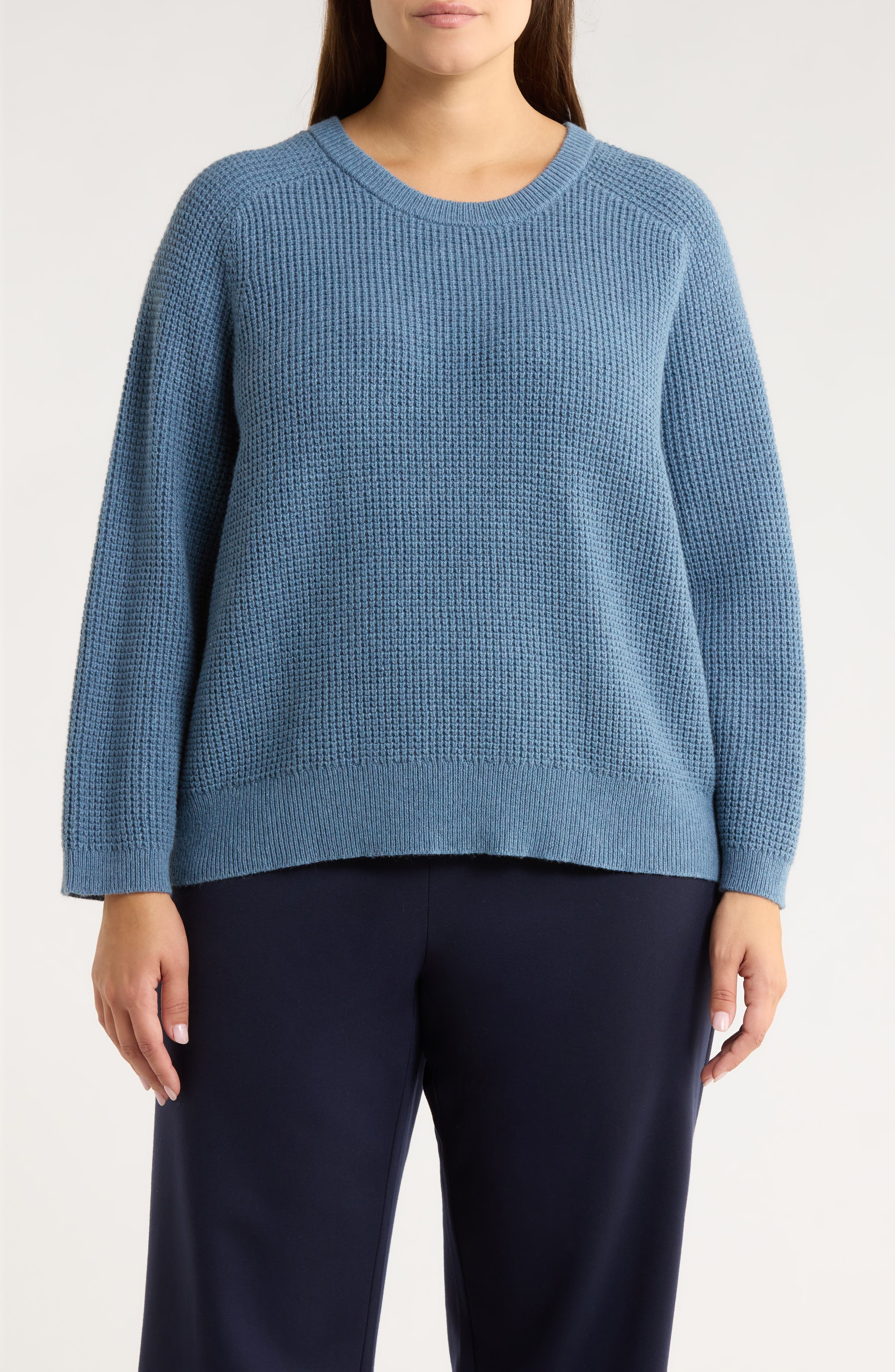 Eileen Fisher Crewneck Organic Cotton & Recycled Cashmere Sweater