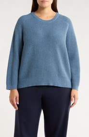 Eileen Fisher Crewneck Organic Cotton & Recycled Cashmere Sweater