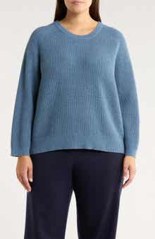Eileen Fisher Crewneck Organic Cotton & Recycled Cashmere Sweater