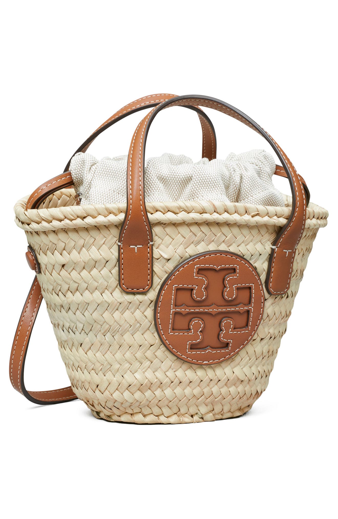 Tory Burch Ella Mini Straw Basket Bag, Alternate, color, 
