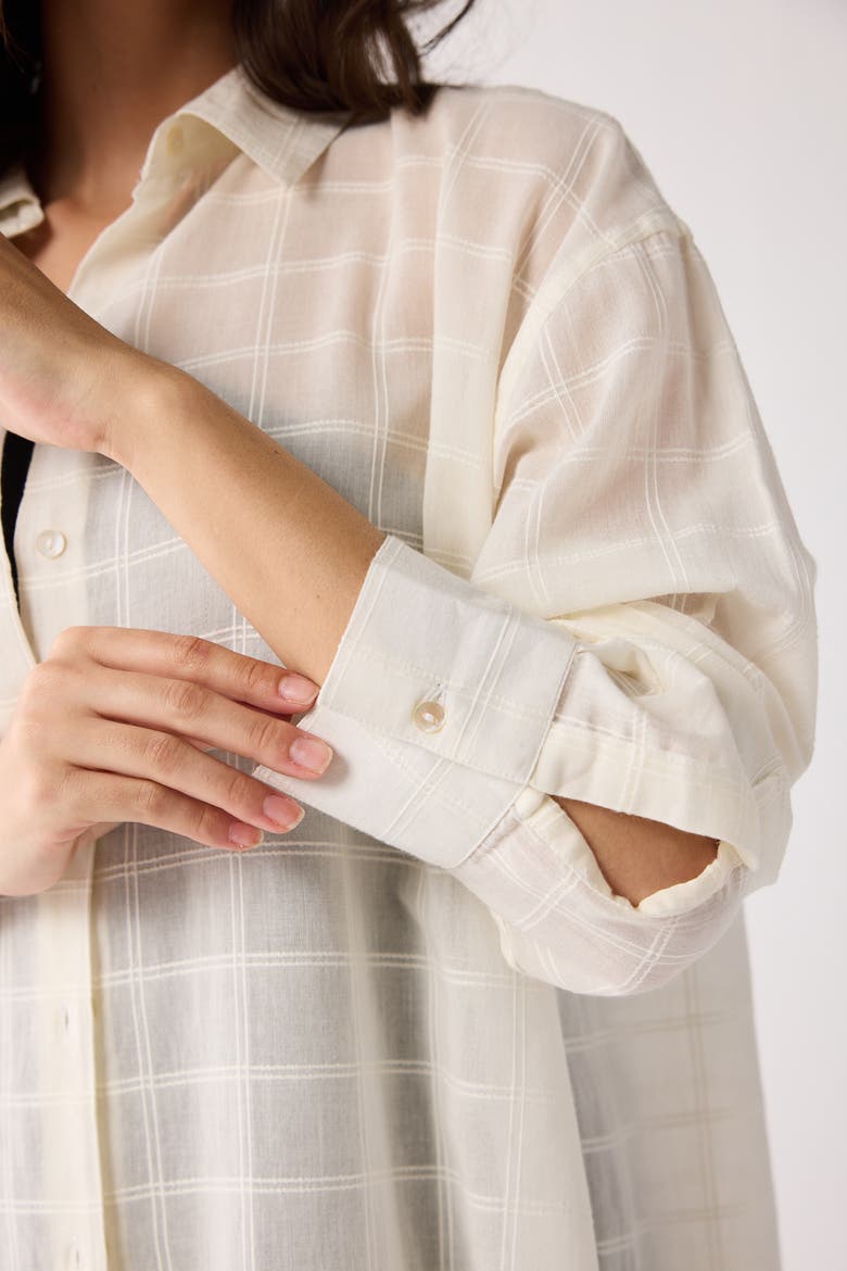Oversized Shirt in Textured Checks, Alternate, color, Textured Checks