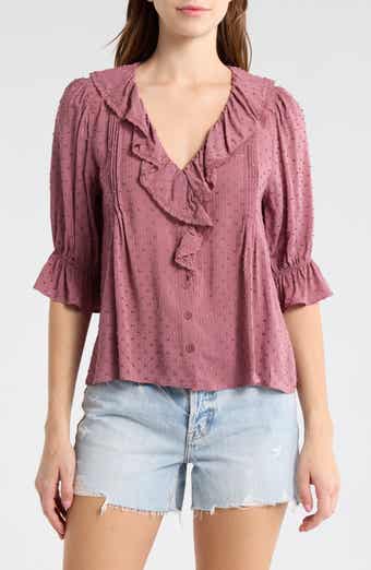 Melrose and Market Ruffle Clip Dot Top