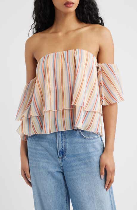 Off the Shoulder Stripe Top