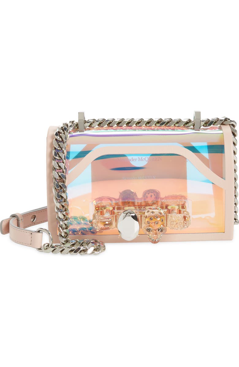 McQueen Alexander McQueen Knuckle Ring Transparent Shoulder Bag, Main, color,