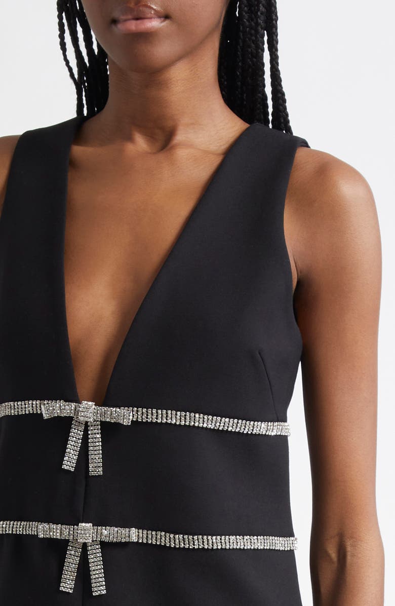 Cinq à Sept Chani Rhinestone Bow Detail Cocktail Minidress, Alternate, color, 