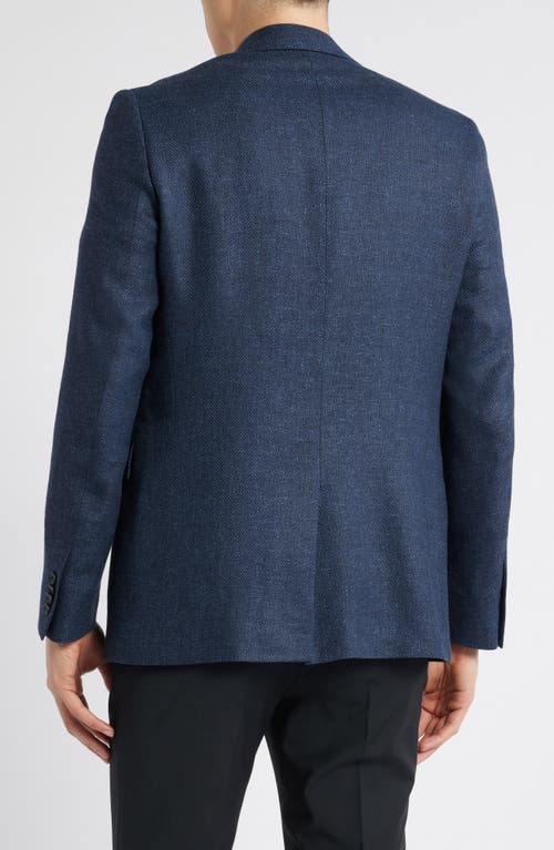 Allsaints Rawdon Slim Fit Stretch Wool & Linen Sport Coat In Navy