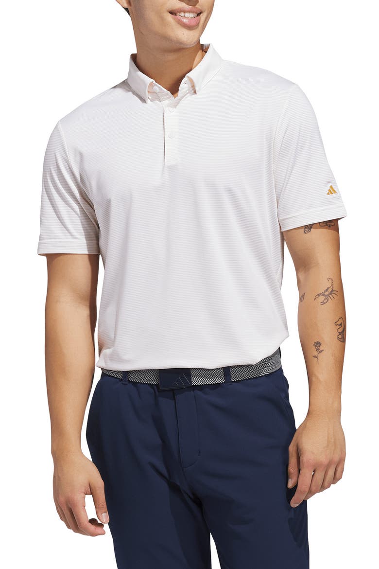 Ultimate Pencil Stripe Performance Golf Polo, Main, color, WHITE/ SEMI ICE TANGERINE