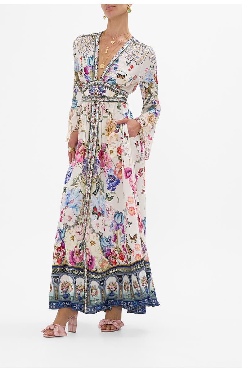 Camilla Shaped Waistband Dress With Ruffle Sleeve Monserrate Magic, Alternate, color, 