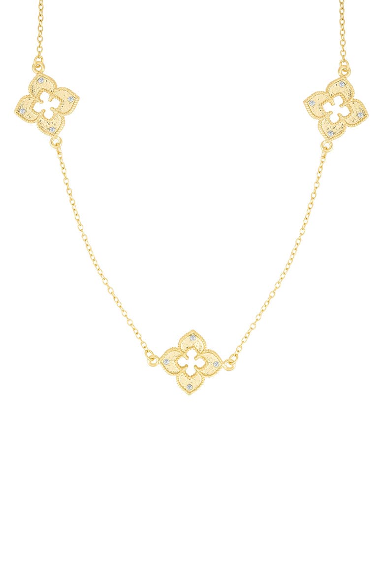 3-Piece Clover Necklace & Bracelet Set, Alternate, color, GOLD