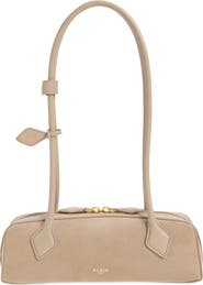 Alaïa Small Le Teckel Suede East/West Shoulder Bag