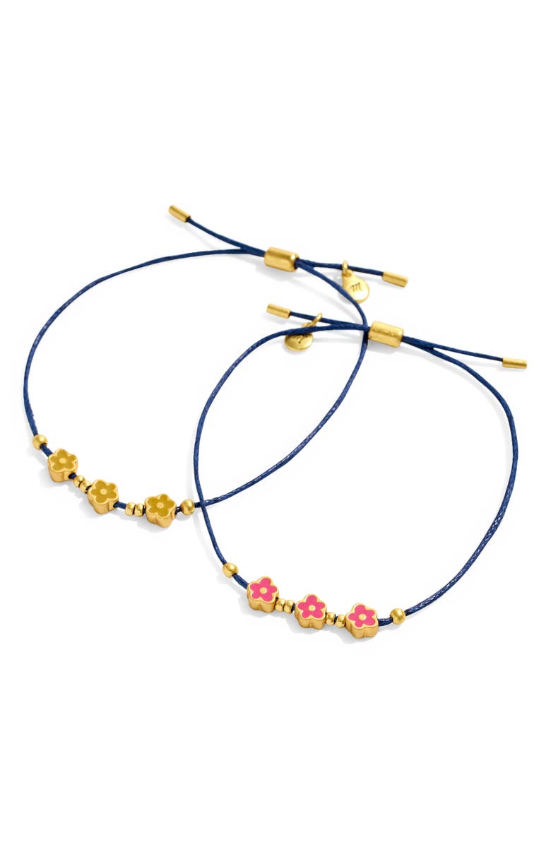 Madewell Set of 2 Enamel Daisy Friendship Bracelets, Main, color,