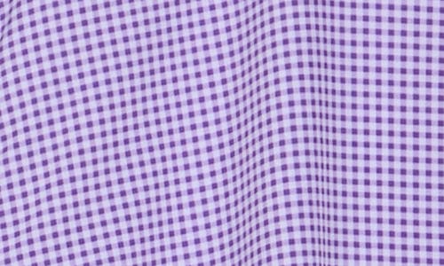 Construct Slim Fit Gingham 4-way-stretch Button-up Shirt In Lilac