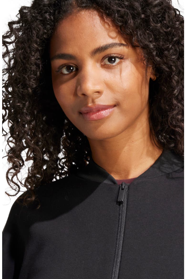 Fleece Bomber Jacket, Alternate, color, BLACK