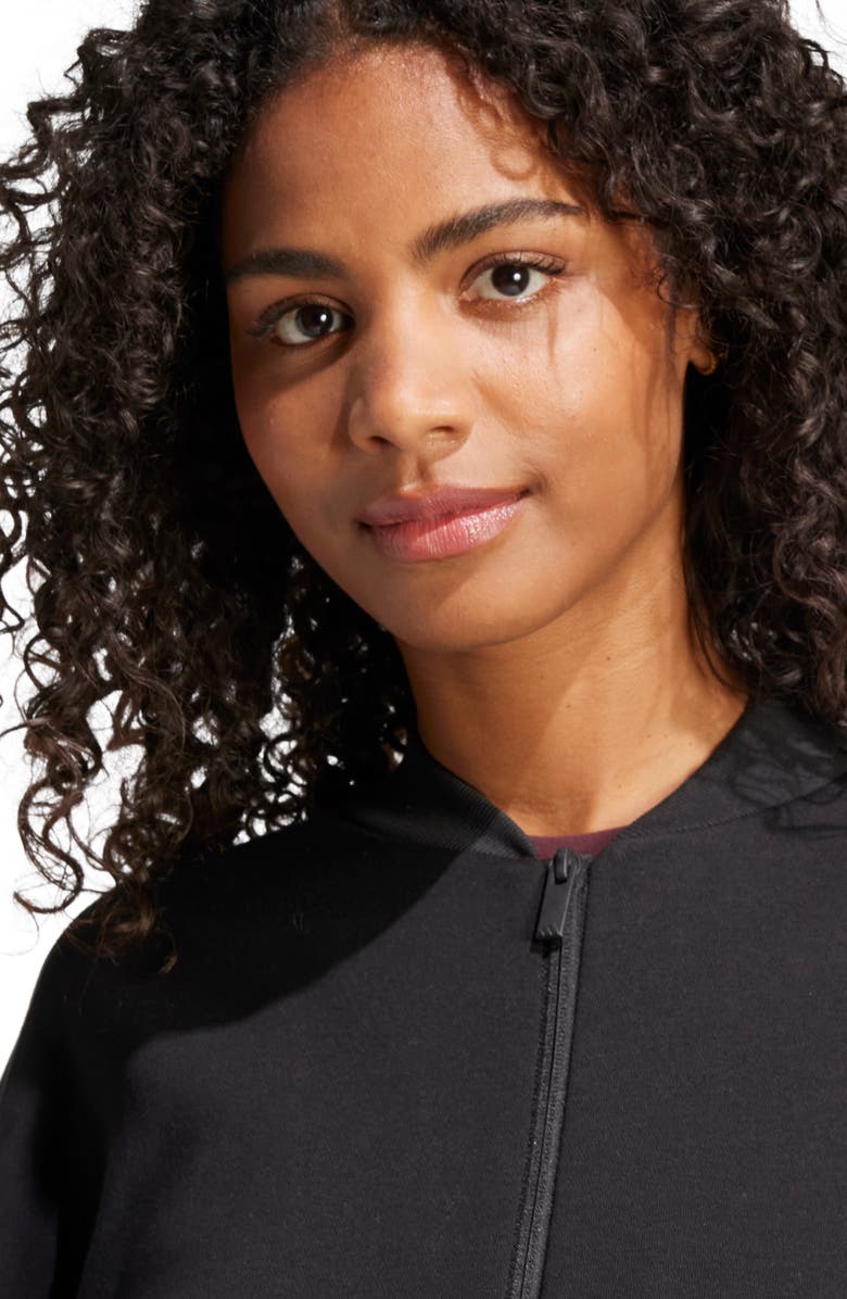 adidas Fleece Bomber Jacket, Alternate, color, Black