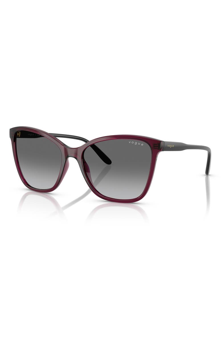 VOGUE 56mm Gradient Butterfly Sunglasses, Alternate, color, Burgundy