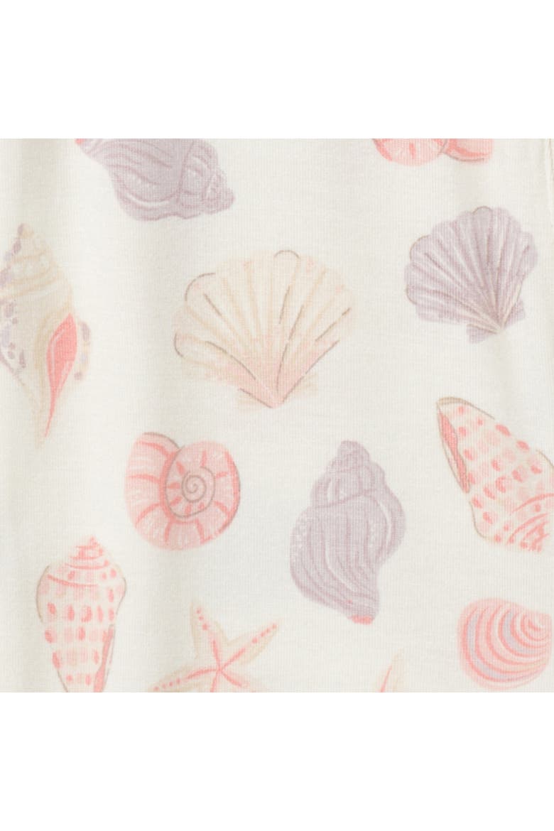 2-Pack Baby Girls Ivory Seashells Footless Coveralls, Alternate, color, Seashells
